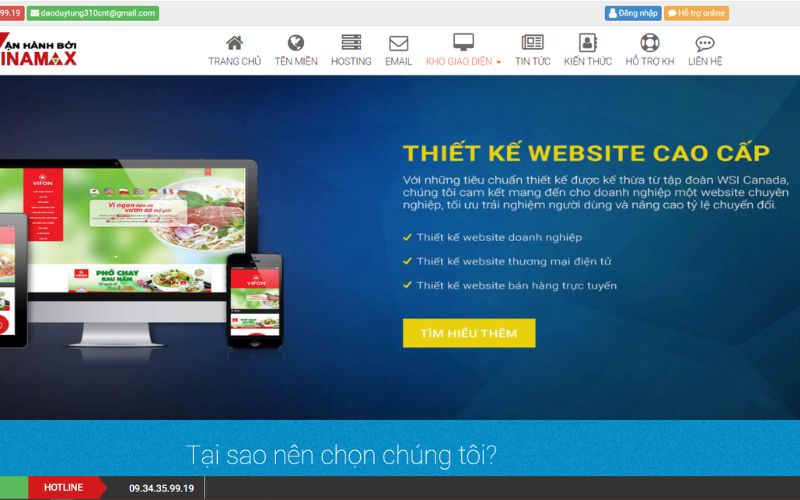 đơn vị thiết kế website vinamax