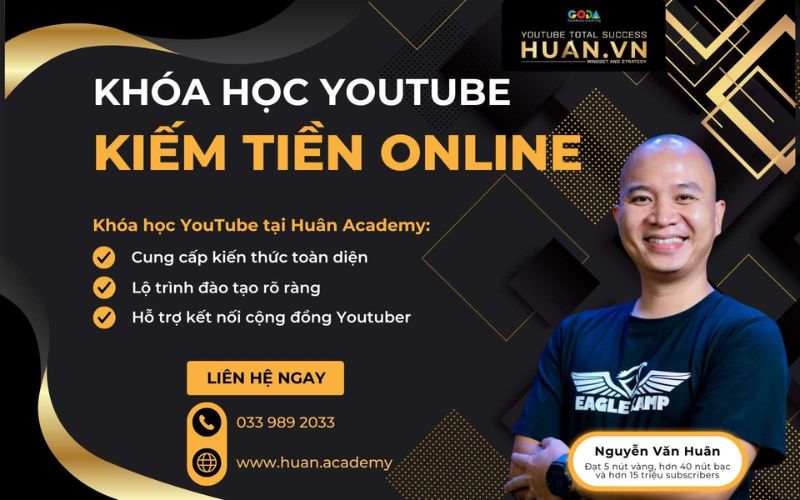 khóa học youtube tại huân academy