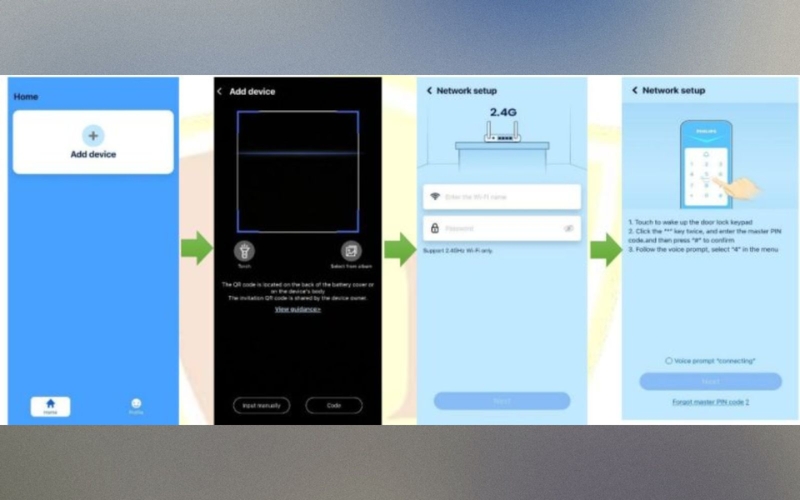 Kết nối khóa điện tử Philips với app