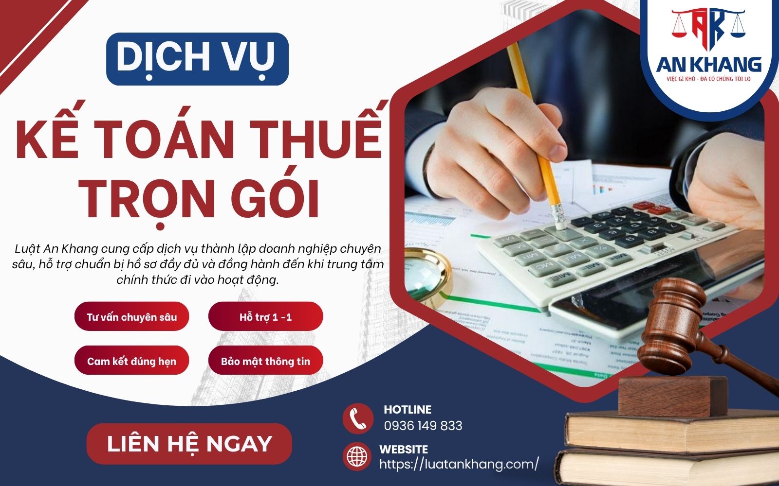 Dịch vụ kế toán trọn gói uy tín tại Công ty Luật An Khang