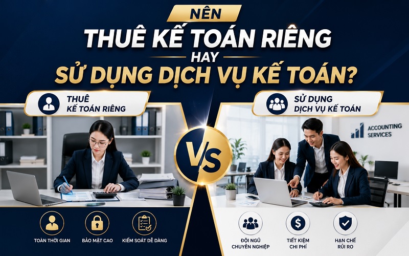 nên thuê kế toán riêng hay sử dụng dịch vụ kế toán