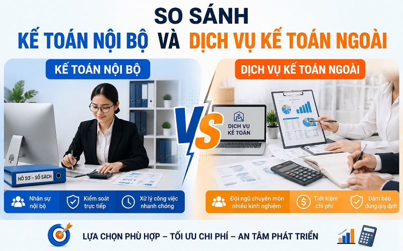 So sánh kế toán nội bộ và kế toán dịch vụ